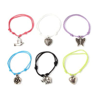 Coloured Corded Bracelet with Charm (12)