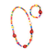 Wooden Ladybird Necklace & Bracelet Set (12)