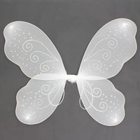 White Net Fairy Wings with White Glitter Swirls (6)