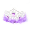 Silver Plastic Tiara with Feather Trim (12)