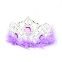 Silver Plastic Tiara with Feather Trim (12)