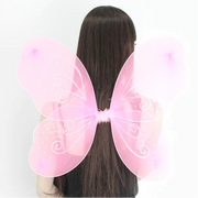 Pink Net Fairy Wings with White Glitter Swirl Detail (12)