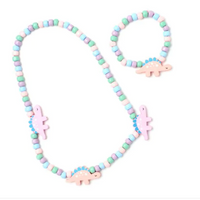 Dinosaur Wooden Bead Necklace & Bracelet Set (12)