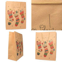 Natural Kraft Paper Christmas Stocking Gift Bag [Medium] (12)